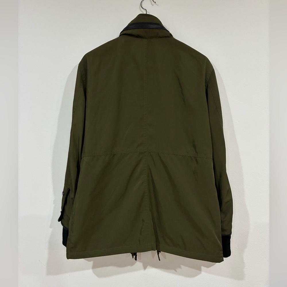 [M] AVEC LES FILLES Jacket Utility Olive Green Faux Leather Trim Anthropologie - Picture 2 of 8